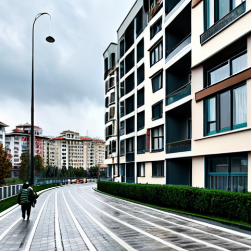 **

"A modern apartment building in Istanbul, showcasing both older and newer construction. Overcast sky. The image should convey the mix of potential and risk associated with property investment in the city. Focus on architectural details highlighting construction quality. Fully clothed people walking on the sidewalk. Safe for work, appropriate content, fully clothed, professional, perfect anatomy, natural proportions, high quality."

**